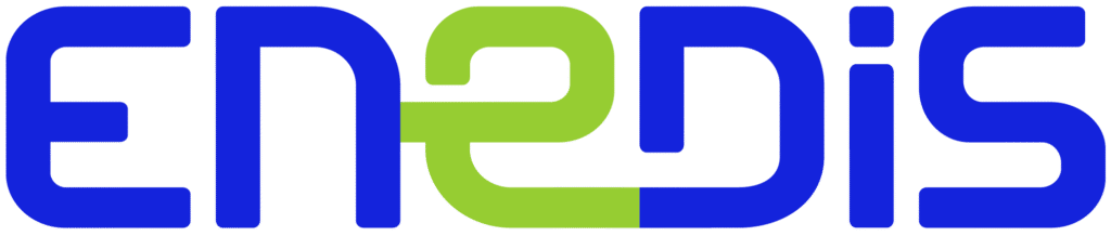Logo Enedis – Gestionnaire du réseau de distribution d’électricité en France, assurant la gestion des infrastructures électriques pour un réseau sécurisé et durable.
